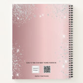 ウエディングフォト ブッシュピンク シルバーグリッター 花嫁 ノートブック (裏面)