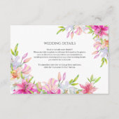 ウエディングフラワーユリと鳥の水彩 エンクロージャーカード (正面)