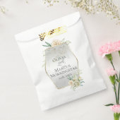 ウエディングフラワー淡い色のズイエロー赤面水彩バラ フェイバーバッグ (封をした状態)