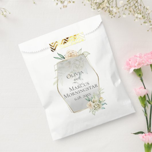 ウエディングフラワー淡い色のズイエロー赤面水彩バラ フェイバーバッグ (封をした状態)