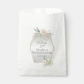 ウエディングフラワー淡い色のズイエロー赤面水彩バラ フェイバーバッグ (正面)