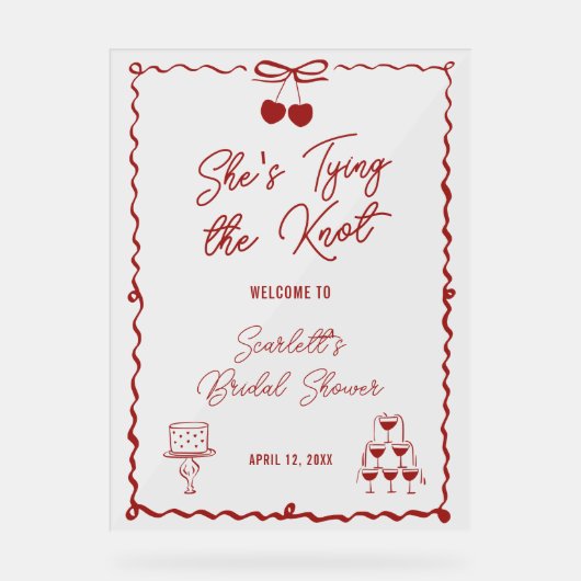 ウエディングプランのお知らせ チェリー ブライダルシャワー Welcome アクリルサイン (正面)