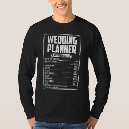 ウエディングプランナーの栄養成分表示 Tシャツ (正面)