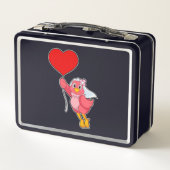 ウエディングベールとハート風船の鳥の花嫁 メタルランチボックス (裏面)
