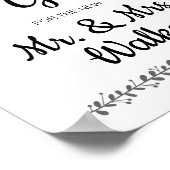 ウエディングモダンカードとギフトテーブルの看板 ポスター (角)