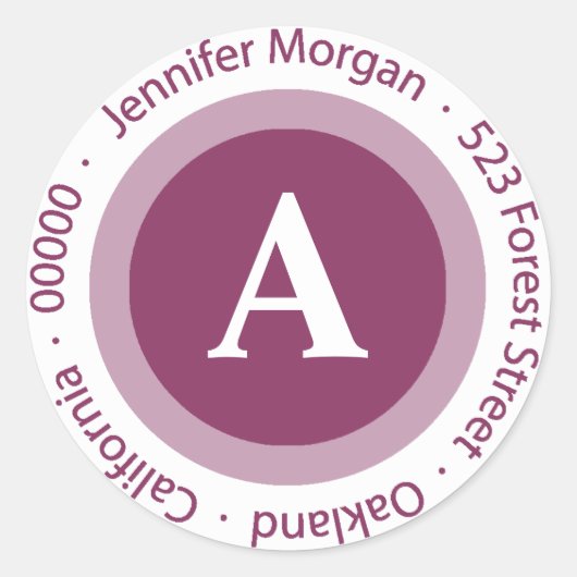 ウエディングモノグラム差出人住所ボイセンベリー ラウンドシール (正面)