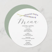 ウエディングラベンダー用の印刷されたメニューカード メニュー (正面/裏面)