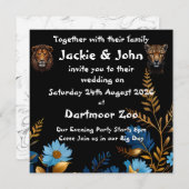 ウエディングレセプション野生動物 招待状 (正面/裏面)