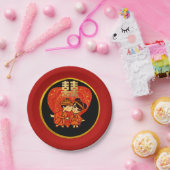 ウエディング中国のパーティープレート伝統的カップル ペーパープレート (パーティー)