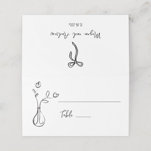 ウエディング予測できなフラワー座席表 プレイスカード (外部開封)