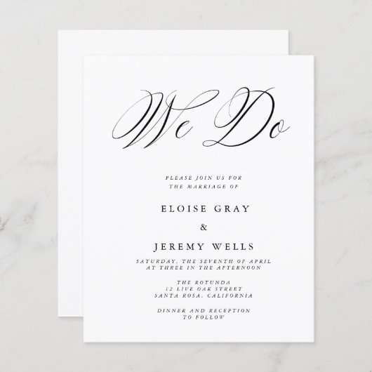 ウエディング招待状 (正面/裏面)