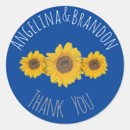 ウエディング用ひまわりトリオ – ありがとう ラウンドシール