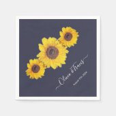 ウエディング用ひまわりトリオno2 スタンダードカクテルナプキン (正面)