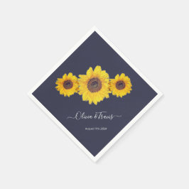 ウエディング用ひまわりトリオno2 スタンダードカクテルナプキン