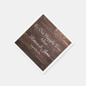 ウエディング素朴パーティーの後ずっと幸せにウッド スタンダードカクテルナプキン (角)