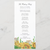 ウエディング素朴プログラムひまわり国の式 プログラム (裏面)