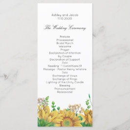 ウエディング素朴プログラムひまわり国の式 プログラム