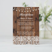 ウエディング素朴レセプションカードウッドレースライト 招待状 (スタンド正面)