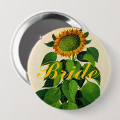 ウエディング結婚パーティー用ひまわりバッジ 缶バッジ (正面&裏面)