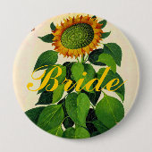 ウエディング結婚パーティー用ひまわりバッジ 缶バッジ (正面)