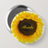 ウエディング結婚パーティー用ひまわりバッジ 缶バッジ (正面&裏面)