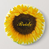 ウエディング結婚パーティー用ひまわりバッジ 缶バッジ (正面)