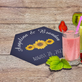 ウエディング缶冷却用ひまわりトリオ ペーパーコースター