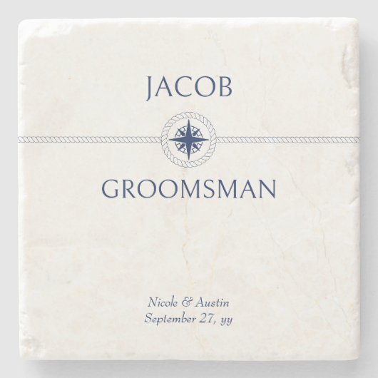 ウエディング航海のパーティーのグロムスマンのプレゼント ストーンコースター (正面)