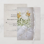 ウエディング オーキッド RSVP 招待状 (正面/裏面)