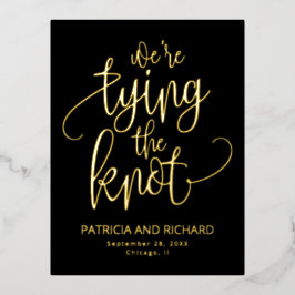 ウエディング・セイヴ・ザ・デート We're Tying The Knot 箔シーズンポストカード