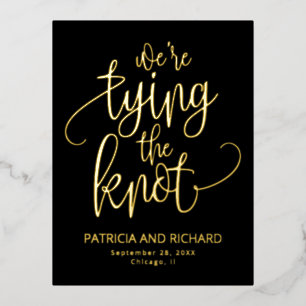 ウエディング・セイヴ・ザ・デート We're Tying The Knot 箔シーズンポストカード