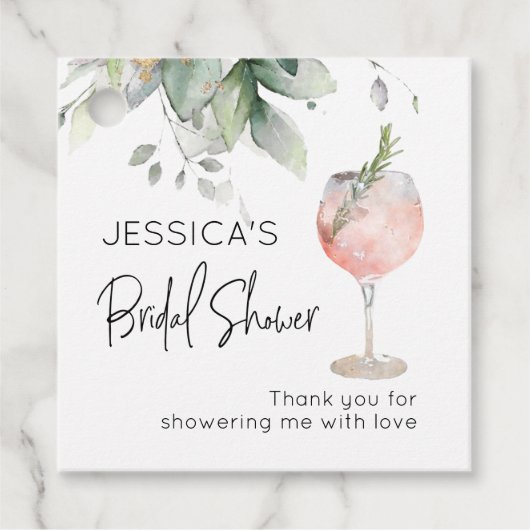 ウエディング ピンク シャワーパーティー フェイバータグ (正面)