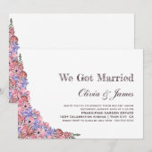 ウエディング ピンク フラワー レセプション 招待状 (正面/裏面)