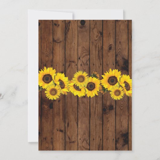 ウエディ素朴ングデイジャーウッドサンフラワーズ招待状 招待状 (裏面)