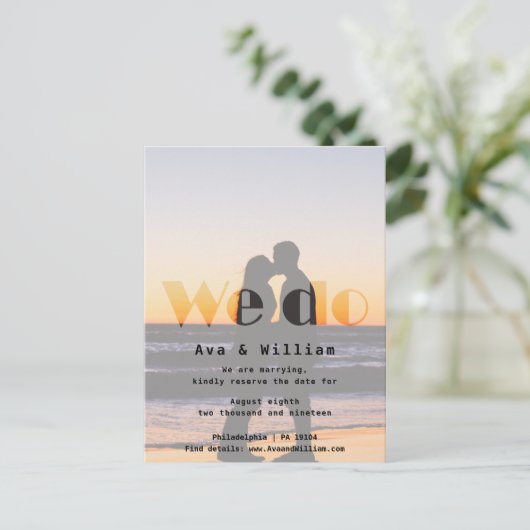 ウエドゥ - ビーチウェディング - 予約しました 案内ポストカード (スタンド正面)