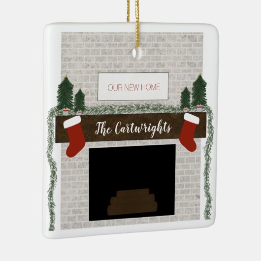 ウエパーソナライズされたファーストホームファームハウスオーナメント セラミックオーナメント (右)