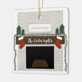 ウエパーソナライズされたファーストホームファームハウスオーナメント セラミックオーナメント (左)