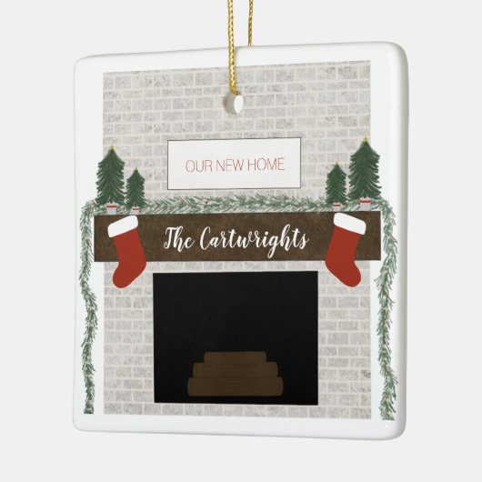ウエパーソナライズされたファーストホームファームハウスオーナメント セラミックオーナメント (左)