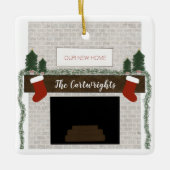 ウエパーソナライズされたファーストホームファームハウスオーナメント セラミックオーナメント (正面)