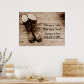 ウエリントンかウエリーかグムブーツかグミか? ポスター (キッチン)