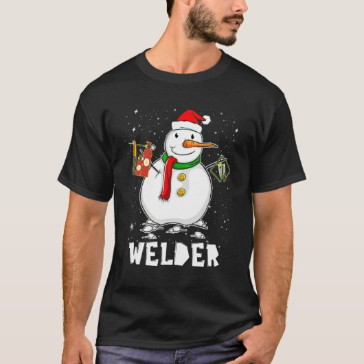 ウエルおもしろいダー雪だるまホリデーパジャマスクリスマスデック Tシャツ (正面)