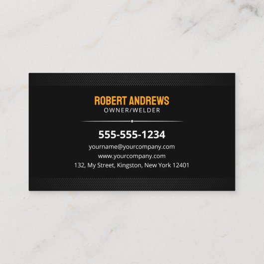 ウエルお洒落ダー溶接金属製織機の金属加工 名刺 (裏面)