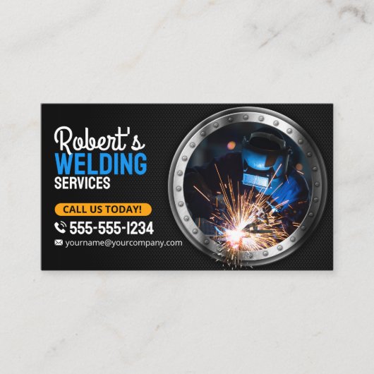 ウエルお洒落ダー溶接金属製織機の金属加工 名刺 (正面)