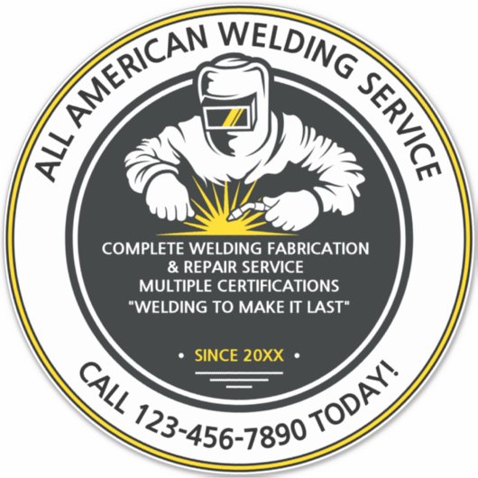 ウエルカスタマイズダー溶接ビジネストラックバン シール (正面)