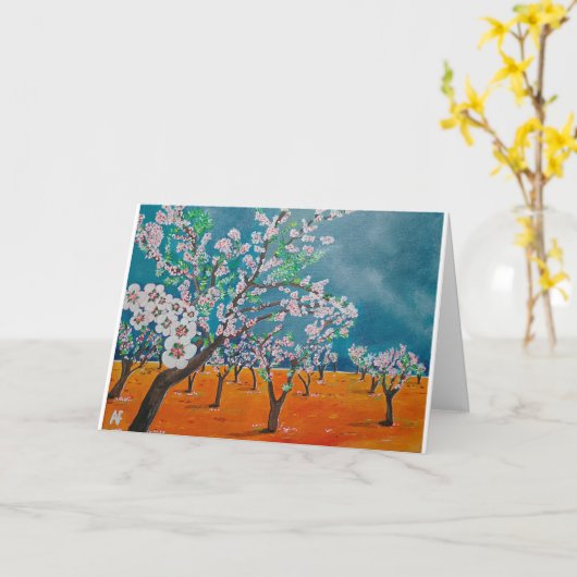 ウエルトデアルメンドロス絵を描ズバイアルフレッドキツネ カード (黄色い花)