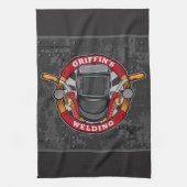 ウエルパーソナライズされたダー金属加工機溶接店 キッチンタオル (縦)