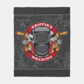 ウエルパーソナライズされたダー金属加工機溶接店 フリースブランケット (正面)