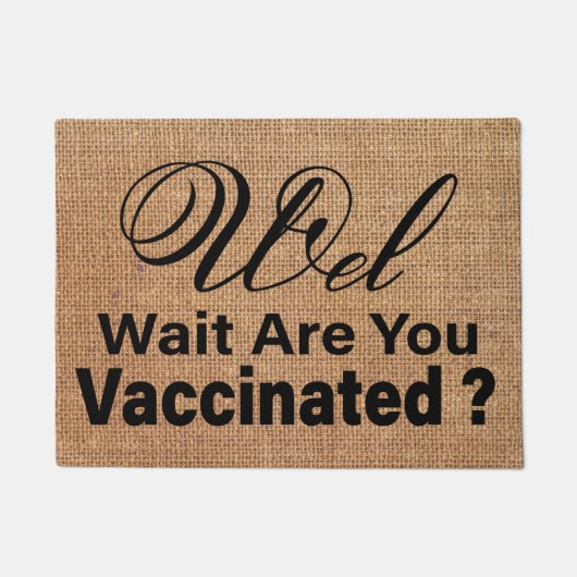 ウエル待って予防接種を受ける，予防接種へようこそ ドアマット (正面)