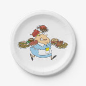 ウエートレスおもしろい ペーパープレート (正面)