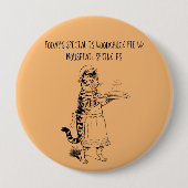 ウエートレス猫サービングパイおもしろいキャットボタン 缶バッジ (正面)